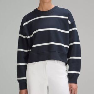 Lululemon Perfectly Oversized Cropped Crew Striped